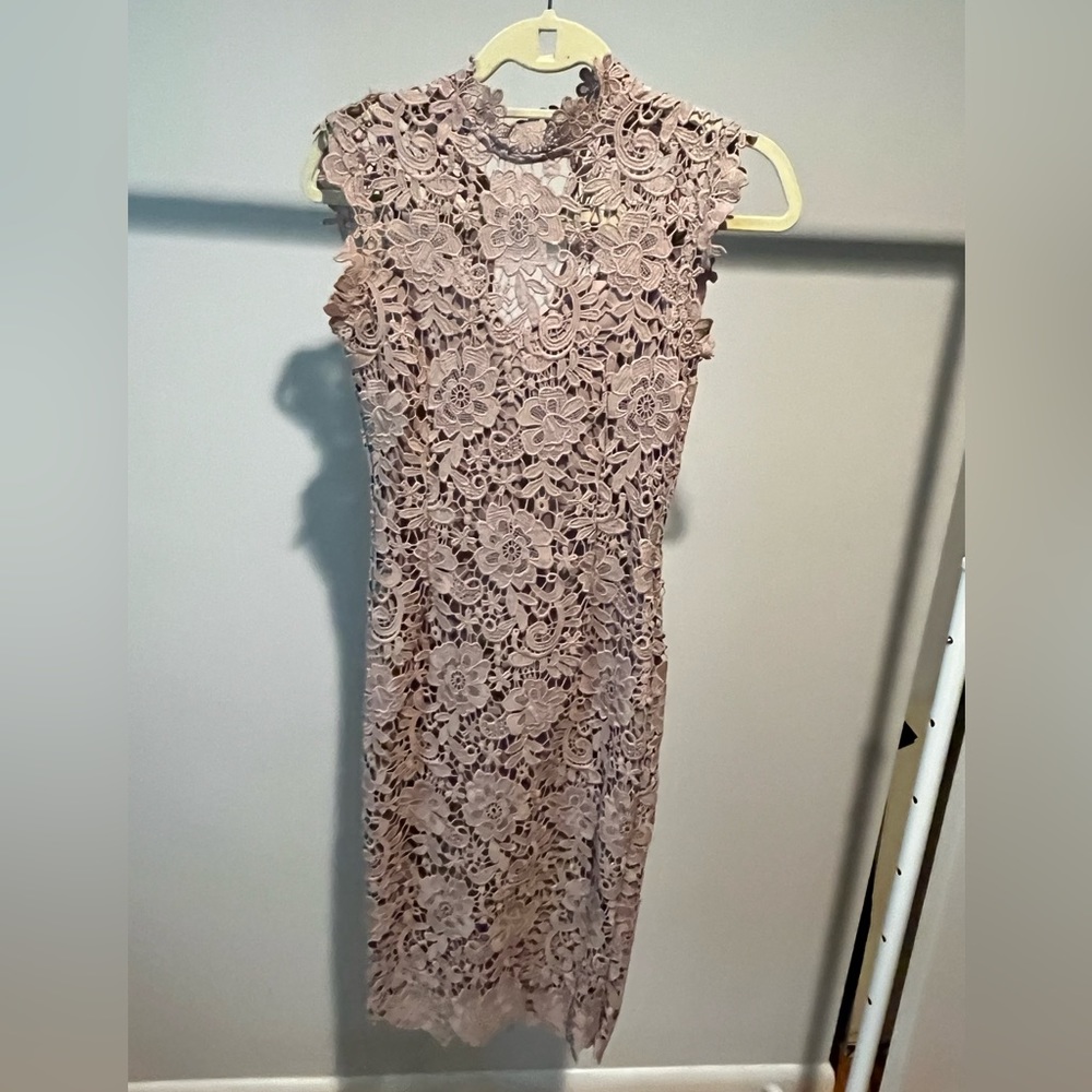 Paper Dolls High Neck Lace Midi Dress